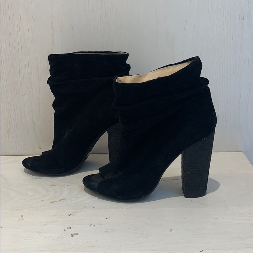 Laurel peep toe black bootie
